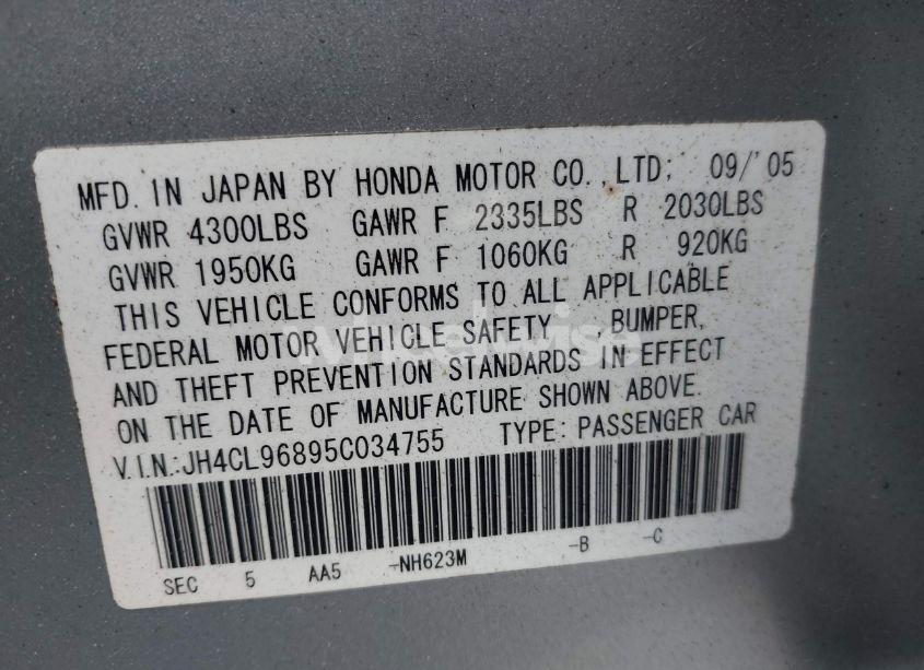 Photo 9 of 2005 Acura Tsx N/A (VIN JH4CL96895C034755)