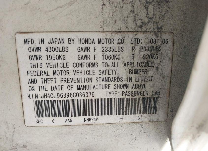 Photo 9 of 2006 Acura Tsx N/A (VIN JH4CL96896C036376)