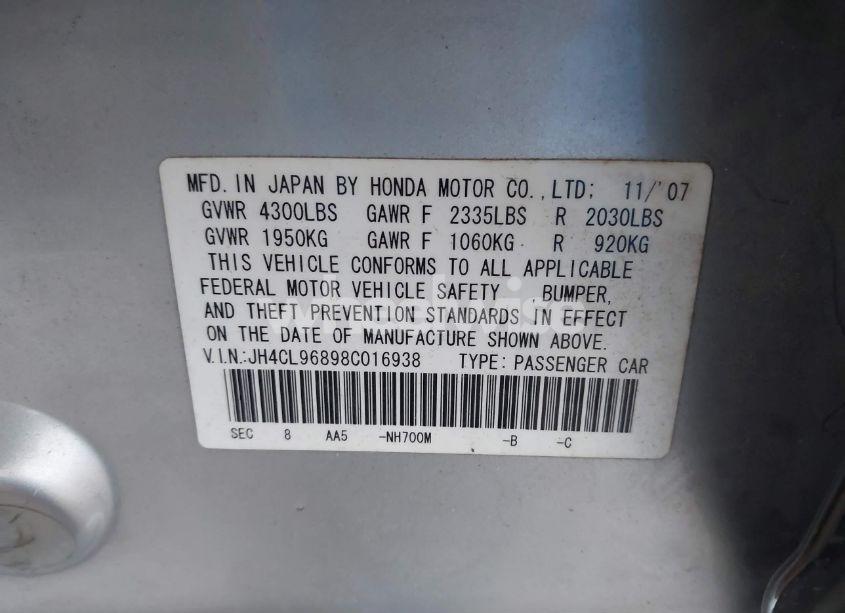 Photo 9 of 2008 Acura Tsx N/A (VIN JH4CL96898C016938)