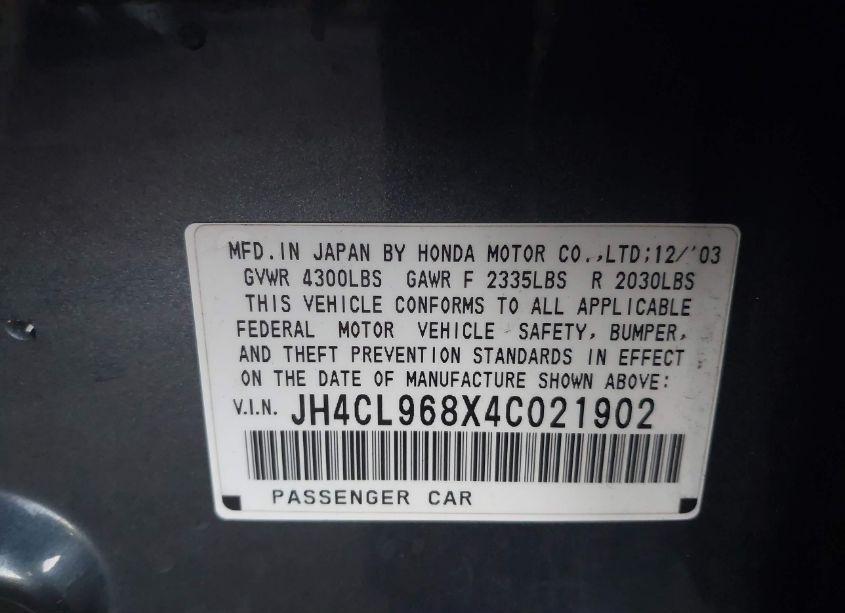 Photo 9 of 2004 Acura Tsx N/A (VIN JH4CL968X4C021902)
