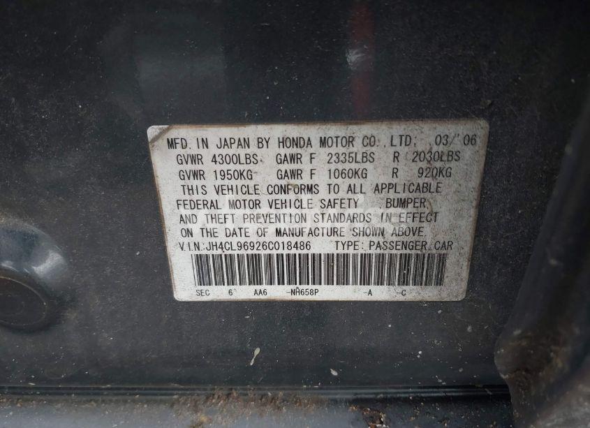 Photo 9 of 2006 Acura Tsx N/A (VIN JH4CL96926C018486)