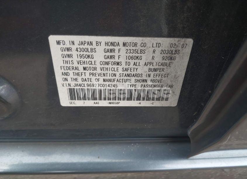 Photo 9 of 2007 Acura Tsx N/A (VIN JH4CL96927C014245)