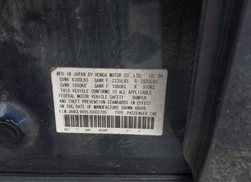 Photo 9 of 2007 Acura Tsx N/A (VIN JH4CL96957C002705)