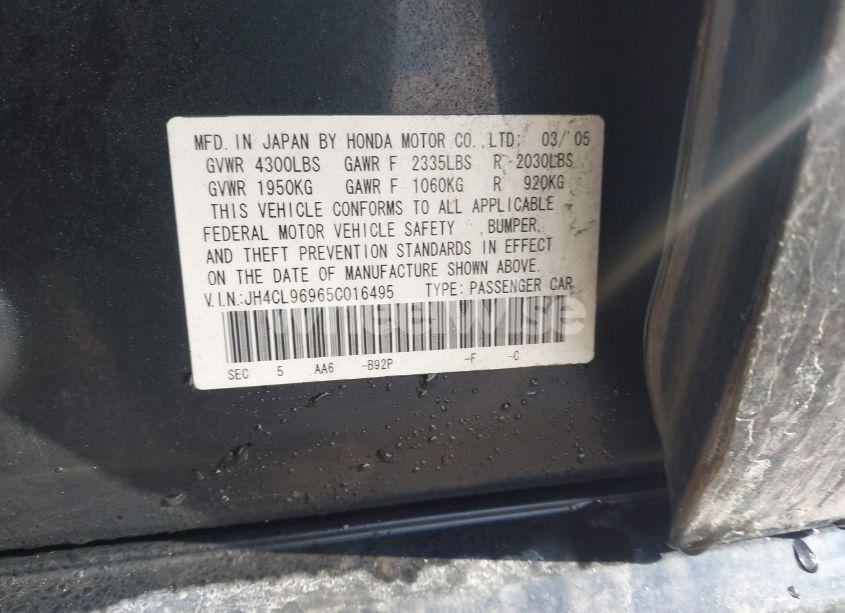 Photo 9 of 2005 Acura Tsx N/A (VIN JH4CL96965C016495)