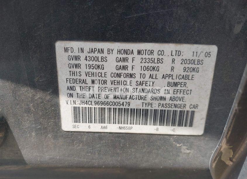 Photo 9 of 2006 Acura Tsx N/A (VIN JH4CL96966C005479)