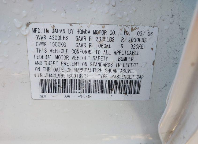 Photo 9 of 2006 Acura Tsx N/A (VIN JH4CL96976C018922)