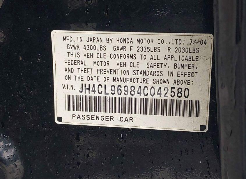 Photo 9 of 2004 Acura Tsx N/A (VIN JH4CL96984C042580)