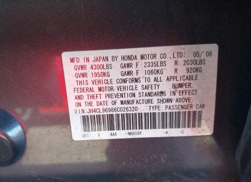 Photo 9 of 2006 Acura Tsx N/A (VIN JH4CL96986C026320)