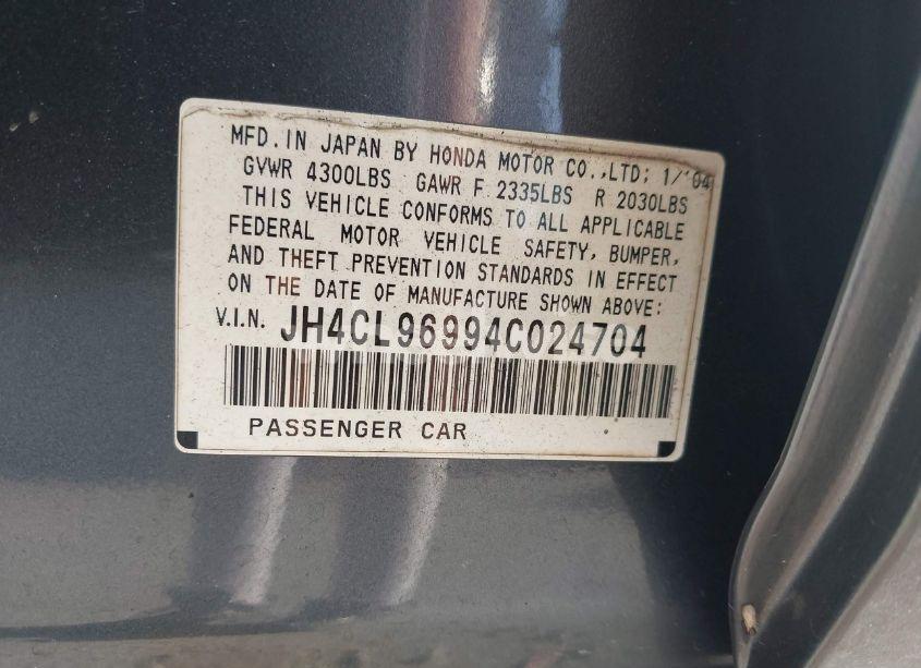 Photo 9 of 2004 Acura Tsx N/A (VIN JH4CL96994C024704)