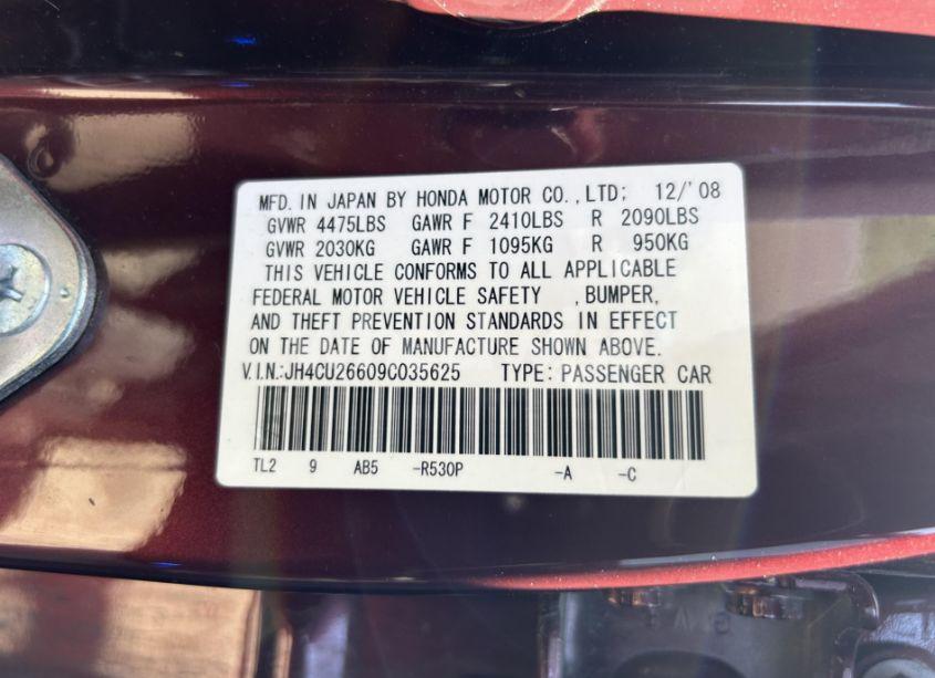 Photo 9 of 2009 Acura Tsx N/A (VIN JH4CU26609C035625)