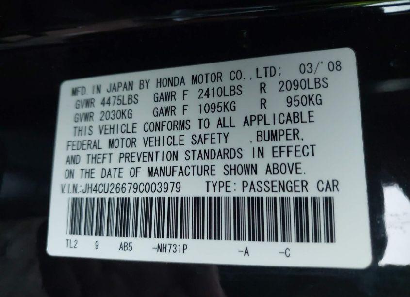 Photo 9 of 2009 Acura Tsx (VIN JH4CU26679C003979)