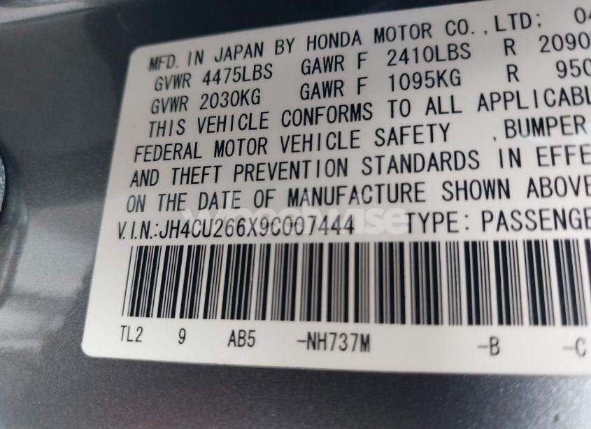 Photo 9 of 2009 Acura Tsx N/A (VIN JH4CU266X9C007444)