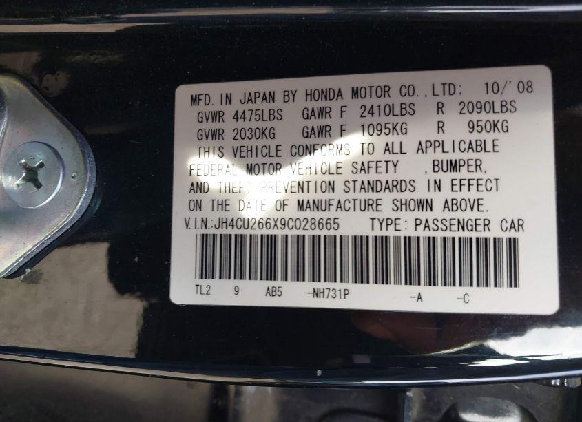 Photo 9 of 2009 Acura Tsx (VIN JH4CU266X9C028665)