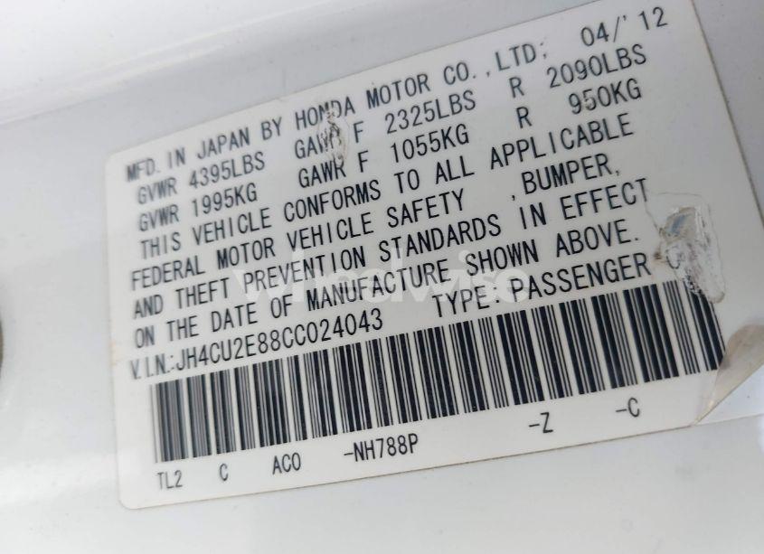 Photo 9 of 2012 Acura Tsx 2.4 (VIN JH4CU2E88CC024043)