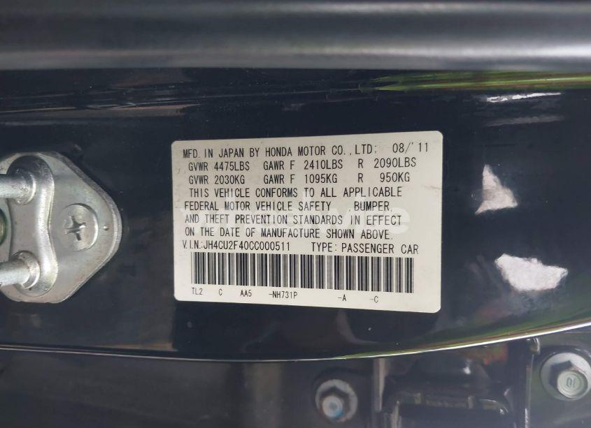 Photo 9 of 2012 Acura Tsx 2.4 (VIN JH4CU2F40CC000511)