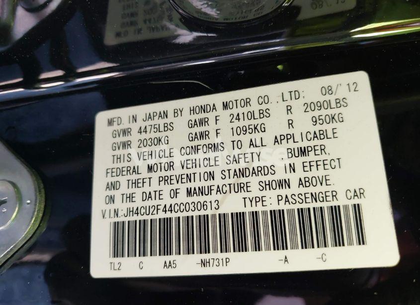 Photo 9 of 2012 Acura Tsx 2.4 (VIN JH4CU2F44CC030613)