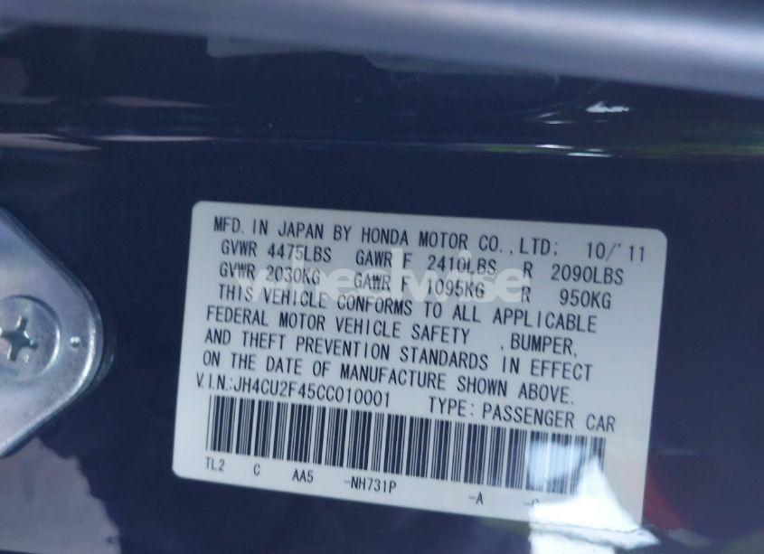 Photo 9 of 2012 Acura Tsx 2.4 (VIN JH4CU2F45CC010001)