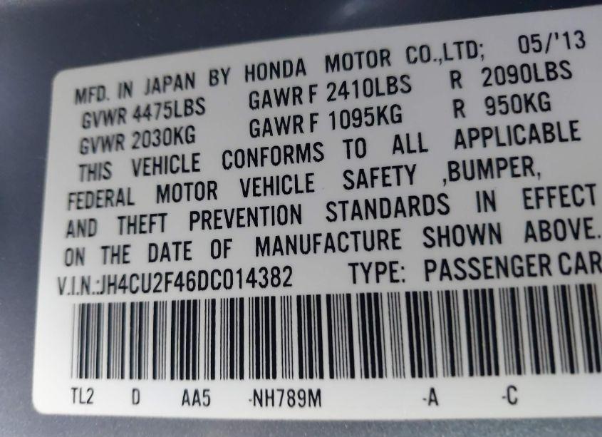 Photo 15 of 2013 Acura Tsx 2.4 (VIN JH4CU2F46DC014382)