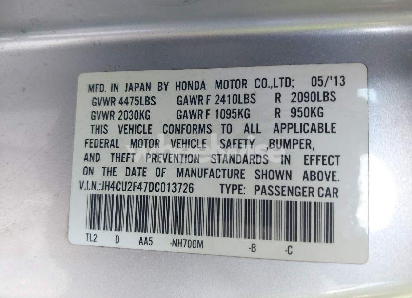 Photo 9 of 2013 Acura Tsx 2.4 (VIN JH4CU2F47DC013726)