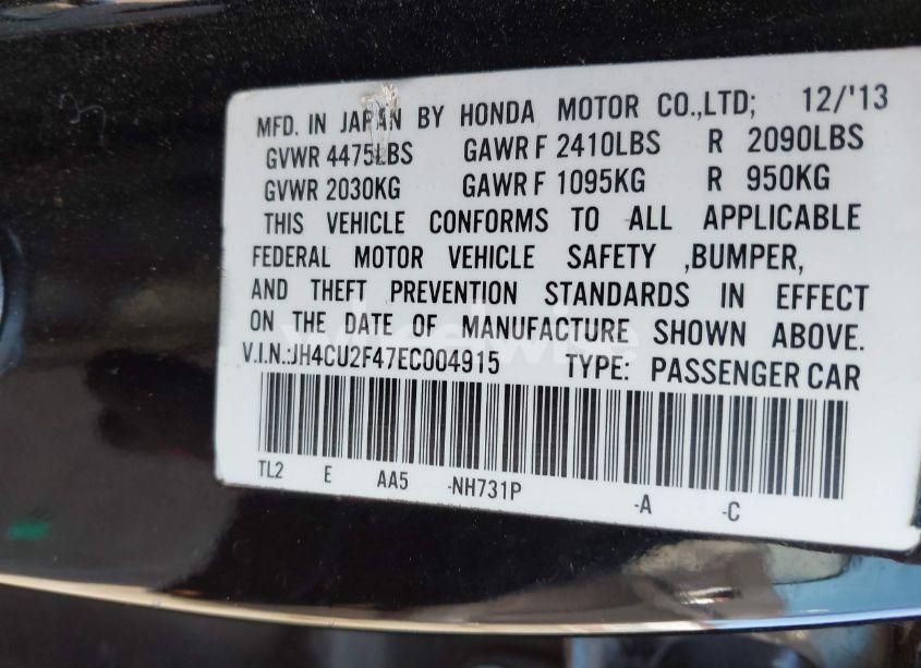 Photo 9 of 2014 Acura Tsx 2.4 (VIN JH4CU2F47EC004915)