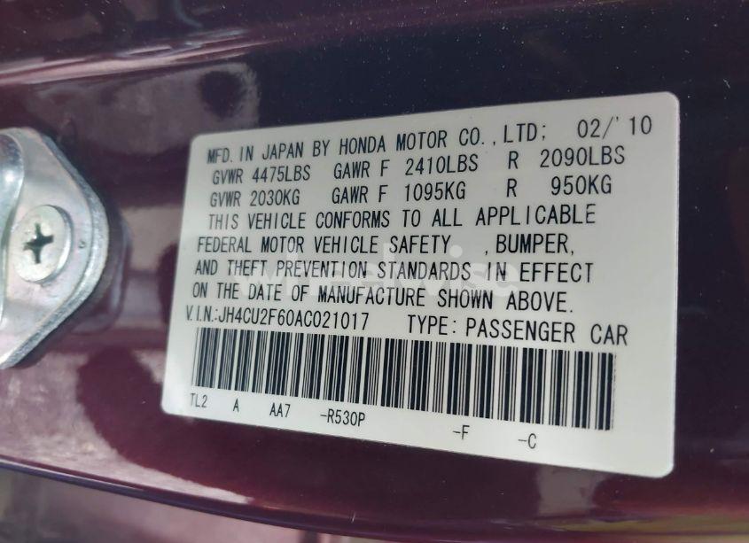 Photo 9 of 2010 Acura Tsx 2.4 (VIN JH4CU2F60AC021017)