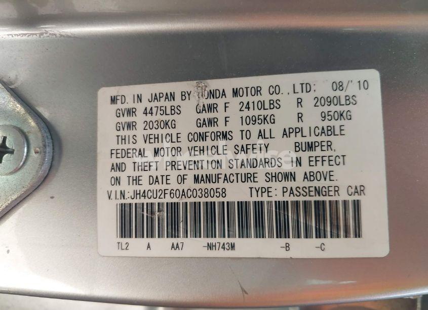 Photo 9 of 2010 Acura Tsx 2.4 (VIN JH4CU2F60AC038058)