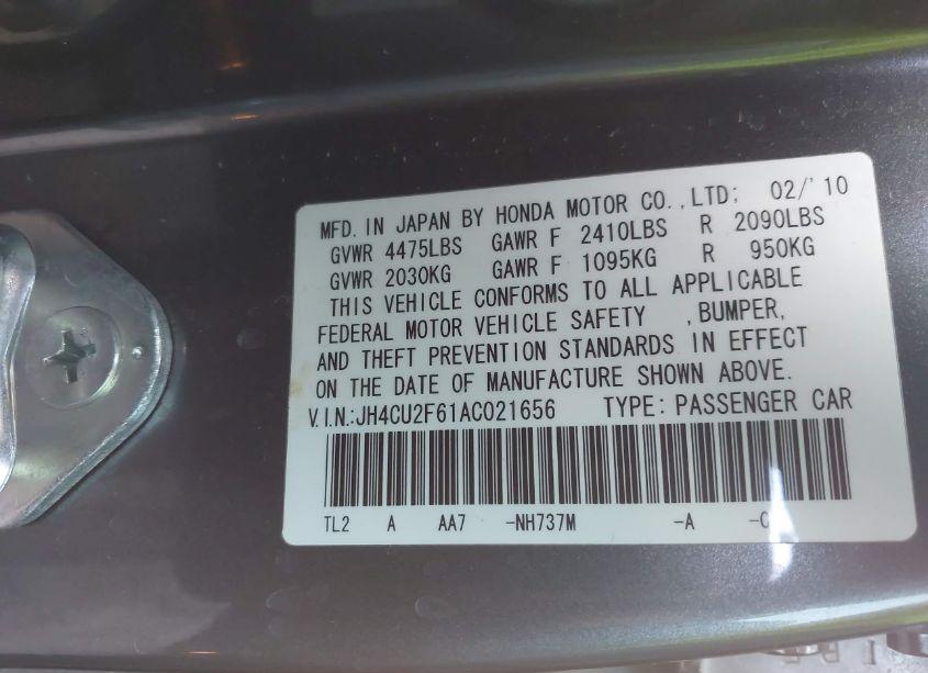 Photo 9 of 2010 Acura Tsx 2.4 (VIN JH4CU2F61AC021656)