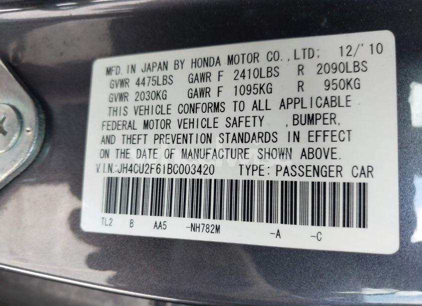 Photo 9 of 2011 Acura Tsx 2.4 (VIN JH4CU2F61BC003420)