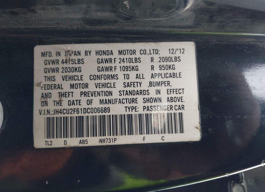 Photo 9 of 2013 Acura Tsx 2.4 (VIN JH4CU2F61DC006689)