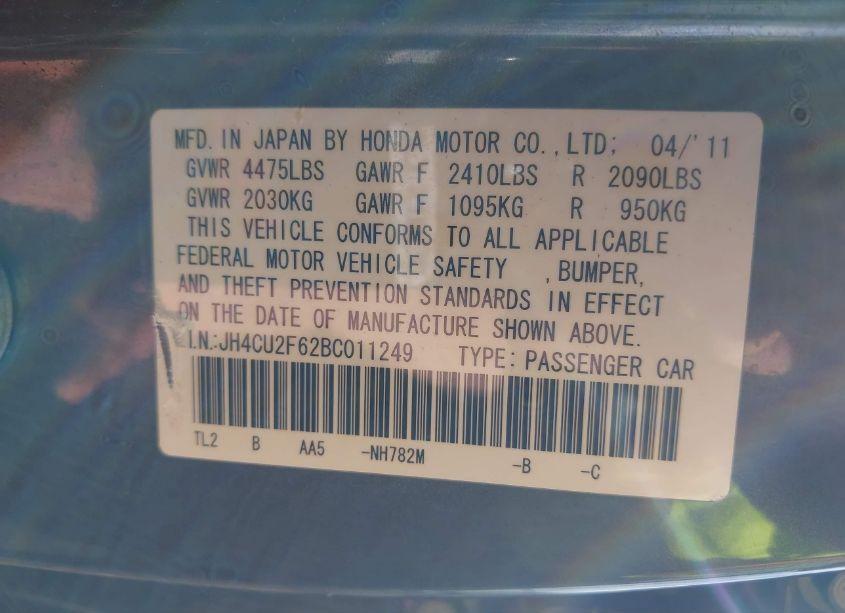 Photo 9 of 2011 Acura Tsx 2.4 (VIN JH4CU2F62BC011249)