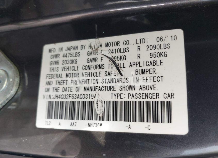 Photo 9 of 2010 Acura Tsx 2.4 (VIN JH4CU2F63AC031945)