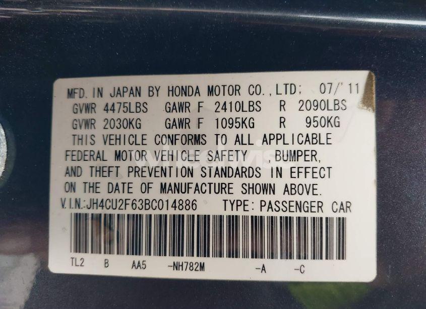Photo 9 of 2011 Acura Tsx 2.4 (VIN JH4CU2F63BC014886)