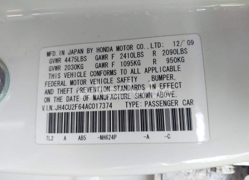 Photo 9 of 2010 Acura Tsx 2.4 (VIN JH4CU2F64AC017374)