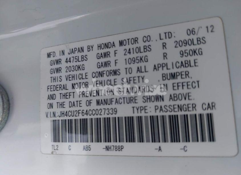 Photo 9 of 2012 Acura Tsx 2.4 (VIN JH4CU2F64CC027339)