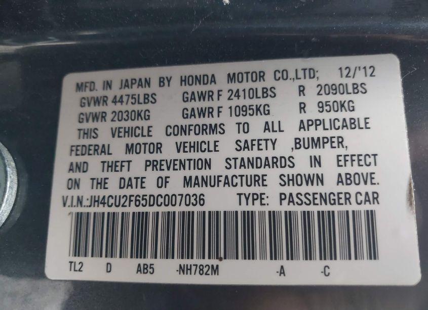 Photo 9 of 2013 Acura Tsx 2.4 (VIN JH4CU2F65DC007036)