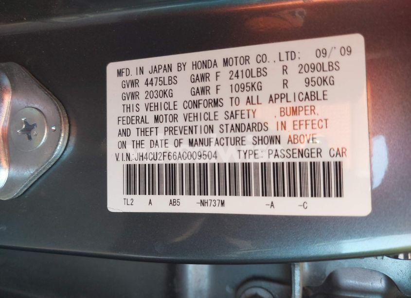 Photo 9 of 2010 Acura Tsx 2.4/2.4 (A5) (VIN JH4CU2F66AC009504)