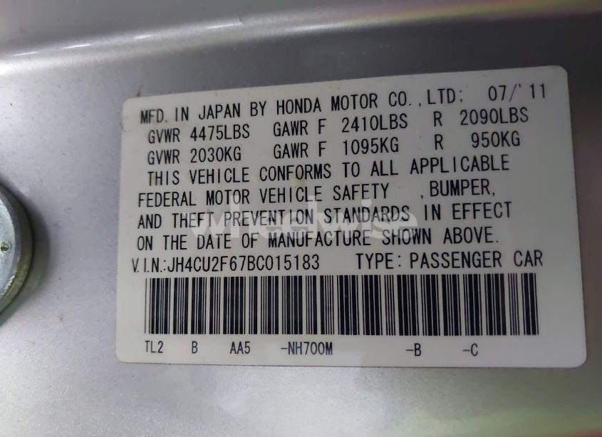 Photo 9 of 2011 Acura Tsx 2.4 (VIN JH4CU2F67BC015183)