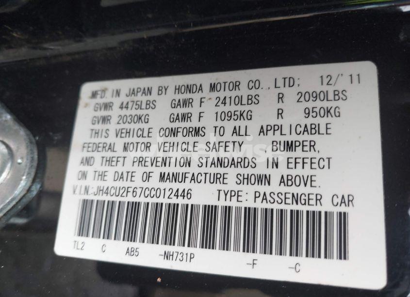 Photo 9 of 2012 Acura Tsx 2.4 (VIN JH4CU2F67CC012446)