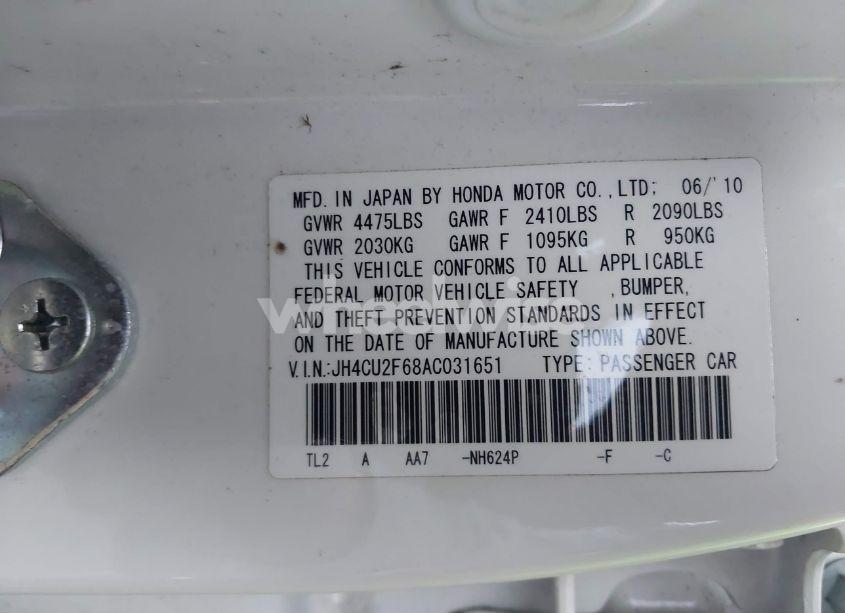 Photo 9 of 2010 Acura Tsx 2.4/2.4 (A5) (VIN JH4CU2F68AC031651)