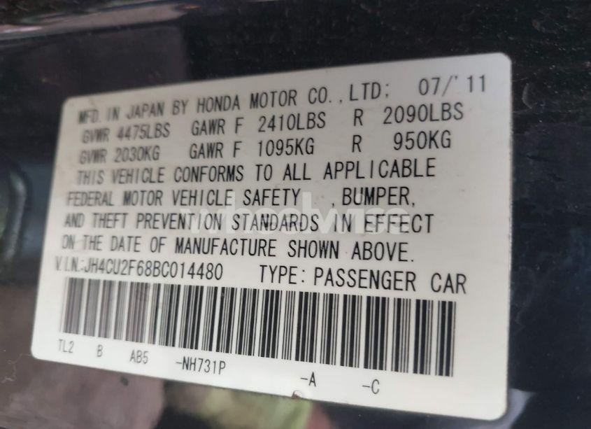 Photo 9 of 2011 Acura Tsx 2.4 (VIN JH4CU2F68BC014480)