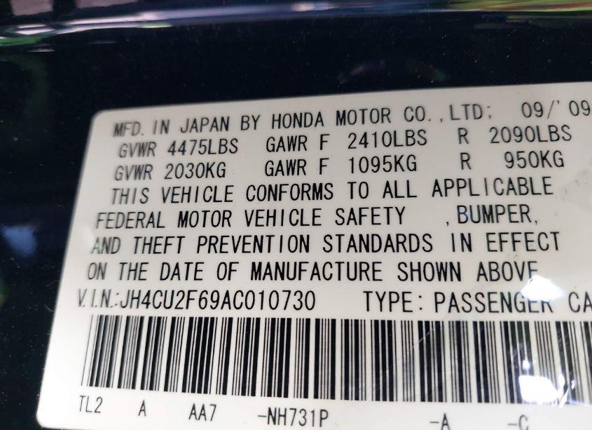 Photo 9 of 2010 Acura Tsx 2.4/2.4 (A5) (VIN JH4CU2F69AC010730)