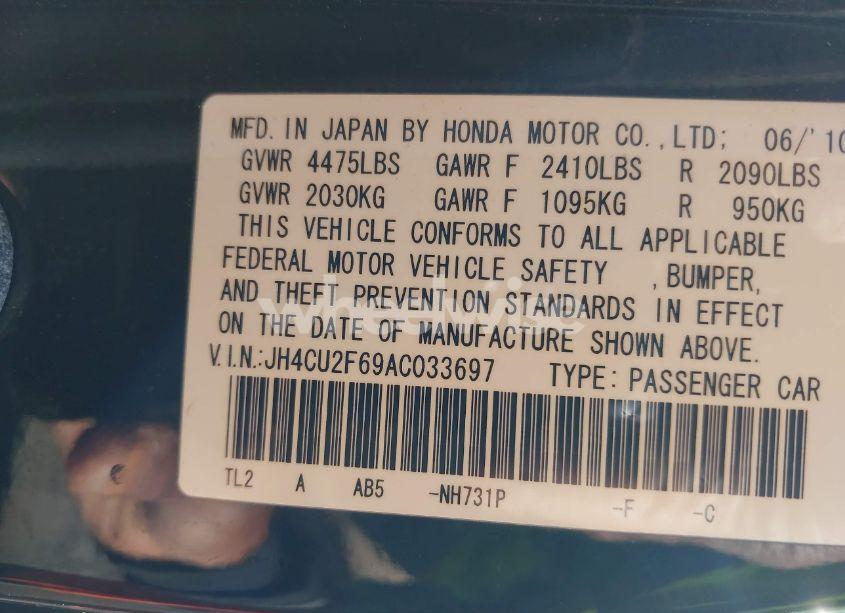 Photo 9 of 2010 Acura Tsx 2.4/2.4 (A5) (VIN JH4CU2F69AC033697)