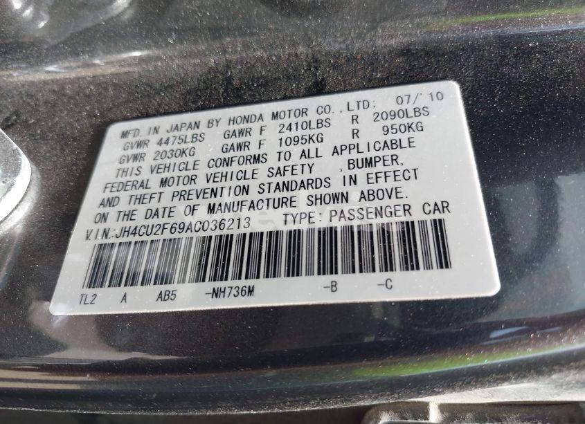 Photo 9 of 2010 Acura Tsx 2.4 (VIN JH4CU2F69AC036213)