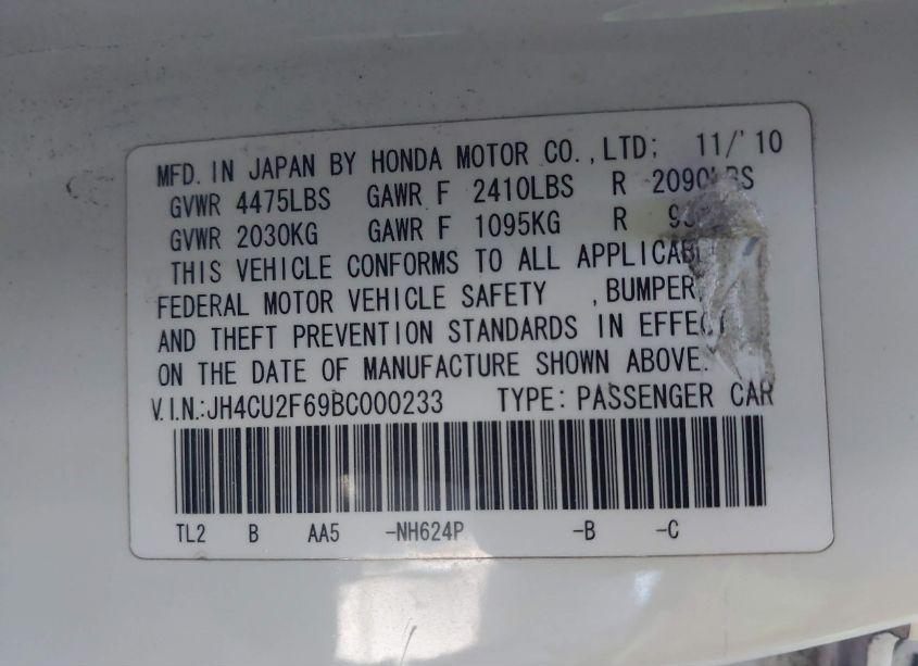 Photo 9 of 2011 Acura Tsx 2.4 (VIN JH4CU2F69BC000233)