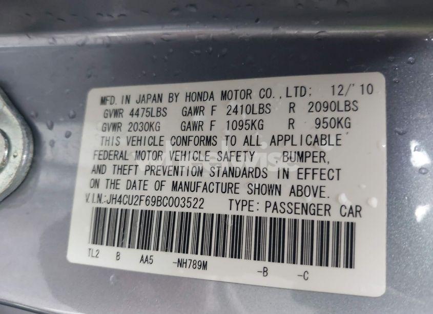 Photo 9 of 2011 Acura Tsx 2.4 (VIN JH4CU2F69BC003522)