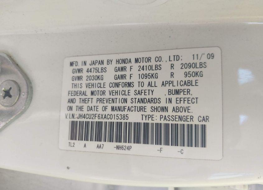Photo 9 of 2010 Acura Tsx 2.4/2.4 (A5) (VIN JH4CU2F6XAC015385)