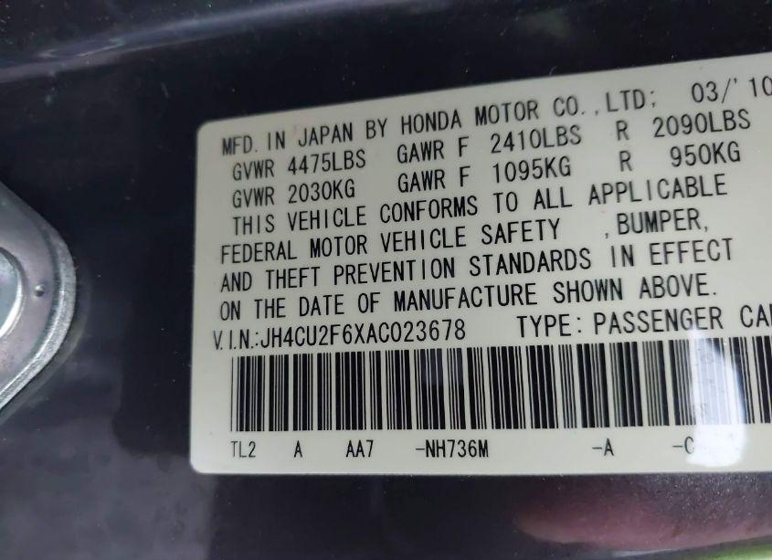 Photo 9 of 2010 Acura Tsx 2.4 (VIN JH4CU2F6XAC023678)