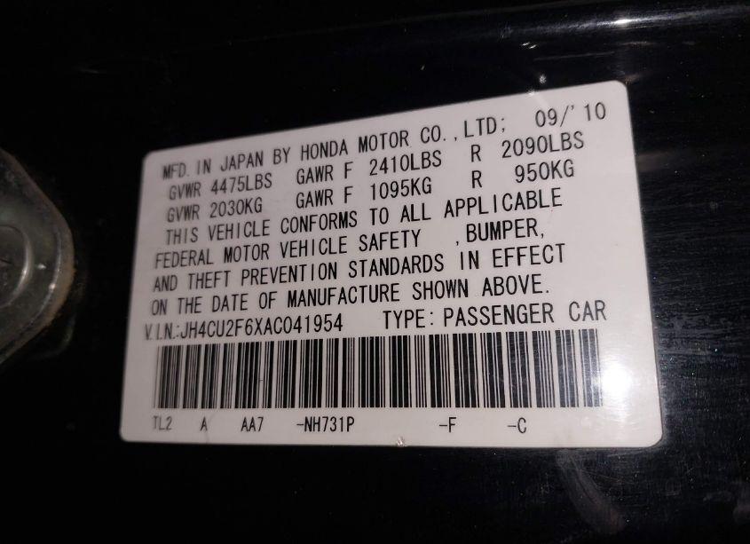 Photo 9 of 2010 Acura Tsx 2.4 (VIN JH4CU2F6XAC041954)