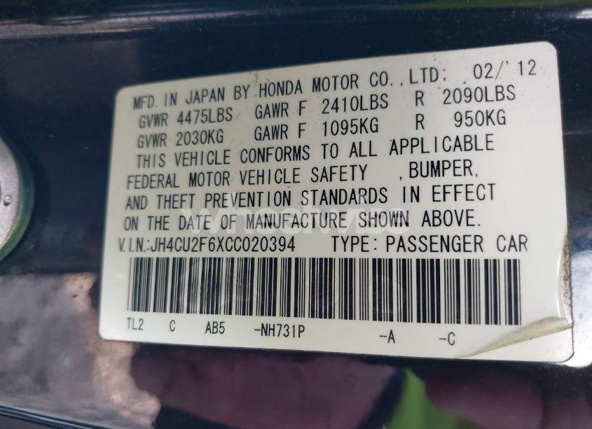 Photo 9 of 2012 Acura Tsx 2.4 (VIN JH4CU2F6XCC020394)