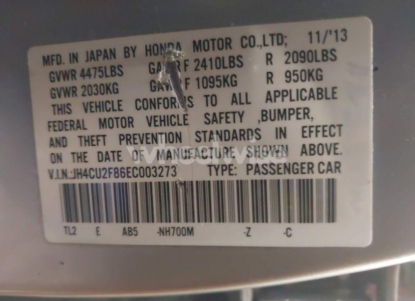 Photo 9 of 2014 Acura Tsx 2.4 (VIN JH4CU2F86EC003273)